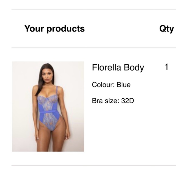 NWT Agent Provocateur Florella Corset Bodysuit Cornflower 32D - Picture 5 of 12